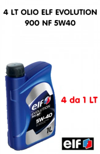 4 LT OLIO MOTORE ELF Evolution 900 NF 5W-40 PER MOTORI BENZINA E DIESEL