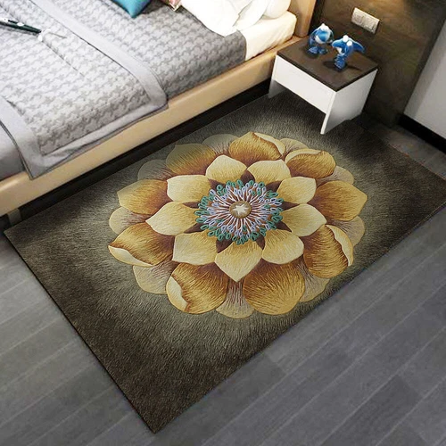 Alfombra de terciopelo floral 3D vintage alfombra de piso para sala de estar dormitorio antideslizante lavable - Imagen 15 de 22