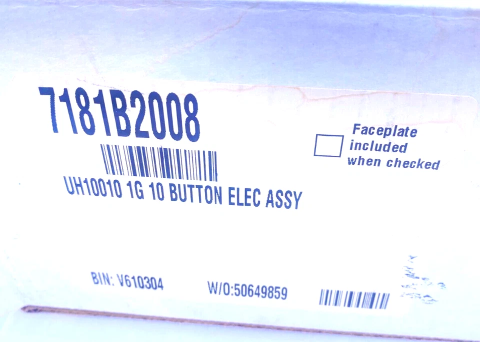 ETC UH10010 1G 10 Button Elec Assembly 7181B2008 NIB - Image 4 of 4