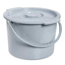 Drive Medical Commode Bucket 12 Quart With Plastic Handle And Cover #11108, Each