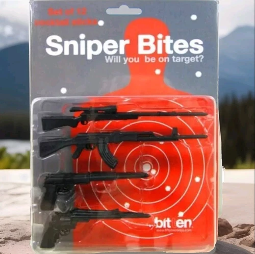 SNIPER BITES SET OF 12 NOVELTY COCKTAIL STICKS