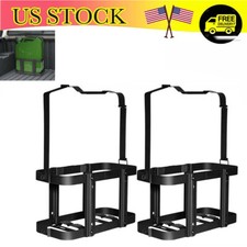 2 Pack 5.28 Gallons Jerry Can Holder Metal Steel Tank Black Practical Can