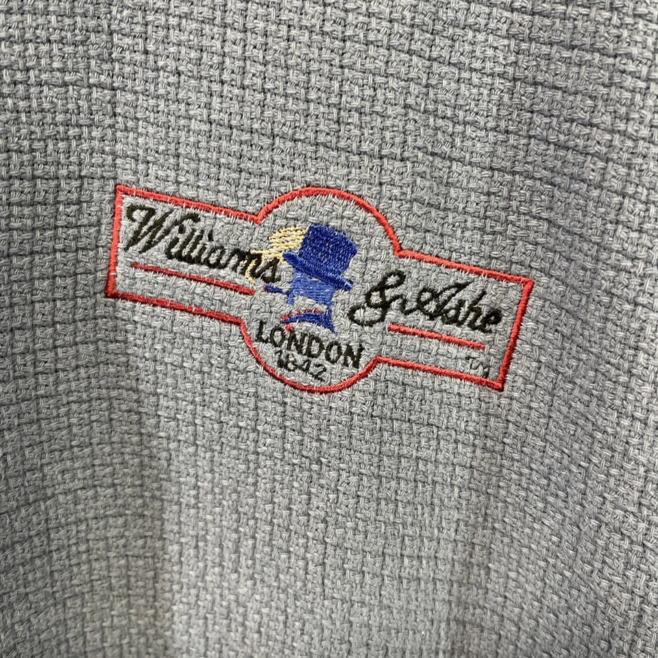 Polo Williams & Ashe London 1842 Grande Azul SS 100% Algodón Textura B116 Foto 4 de 4