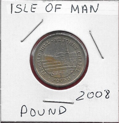 ISLE OF MAN 1 POUND 2008 TYNWALD HILL AND ST JOHN'S CHAPEL RULER:ELIZABETH II,HE