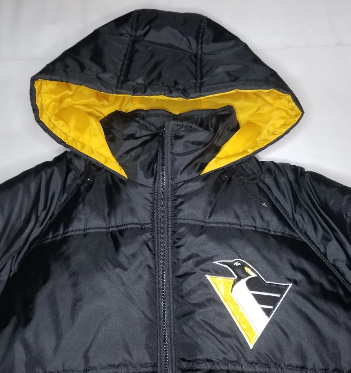Vintage 90's Pittsburgh Penguins NHL Fans Gear Hooded Winter Jacket Men's Large