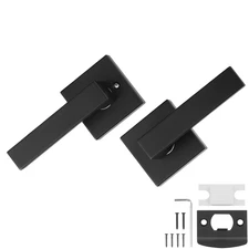 Passage Door Handle 5 Pack Matte Black Door Lever Interior Reversible Lever