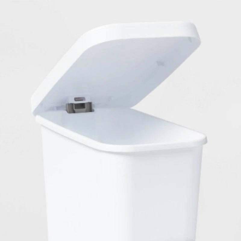 Brightroom 11gal Slim Step Trash Can, White Pedal-Operated, Textured - Image 3 of 4