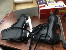American Rocket Beginner Ice Skates Boys Size 2 Black Vintage