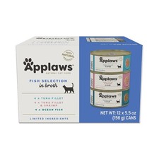 Applaws Natural Wet Cat Food in Broth, Limited and 5.5 Ounce Pack of 12