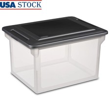 File Storage Box Organizer Clear File Tote Office Home Classroom Storage New