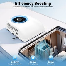 12V Mini RV Air Conditioner 6000 Btu Rooftop Heat & Cool AC Kit for Truck Bus