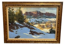 James Elwood REYNOLDS / Wintertime Sedona Original Oil Painting Arizona