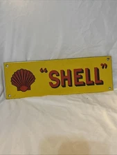 PORCELAIN SHELL ENAMEL SIGN 12x4 INCHES FAST FREE SHIP!!
