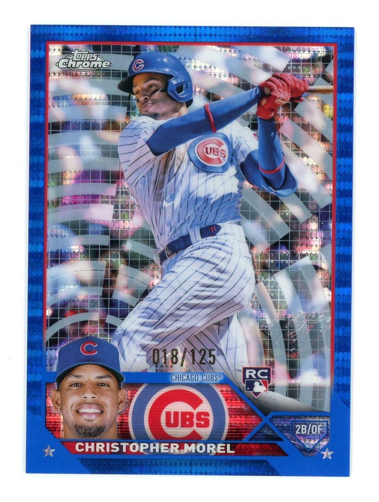 2023 Topps Chrome #198 Christopher Morel RC Rookie Blue Sonar Refractor /125