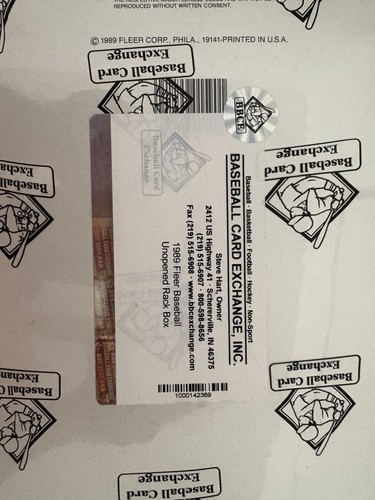1989 FLEER BASEBALL RACK BOX BBCE WRAPPED - Imagen 2 de 2