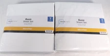 Lot 2 Mainstays Basic Sheet Set Microfiber Twin White New 