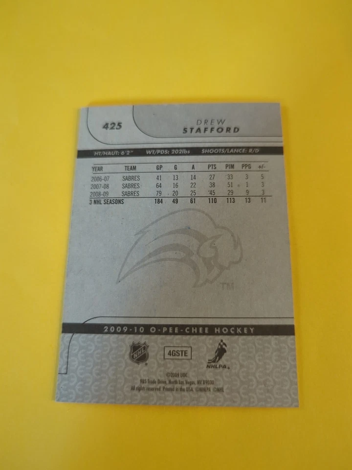 Drew Stafford Signed Buffalo Sabres Card Z Foto 2 de 2