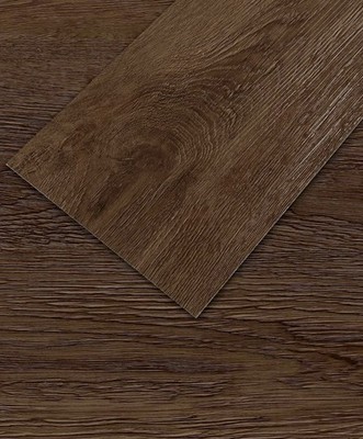Dark Brown Woodgrain Vinyl Plank Flooring Peel and Stick Waterproof Embossed