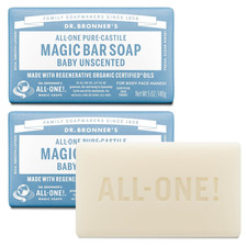 Pure-Castile Baby Unscented Magic Bar Soaps - Made with Regenerative Organic Cer