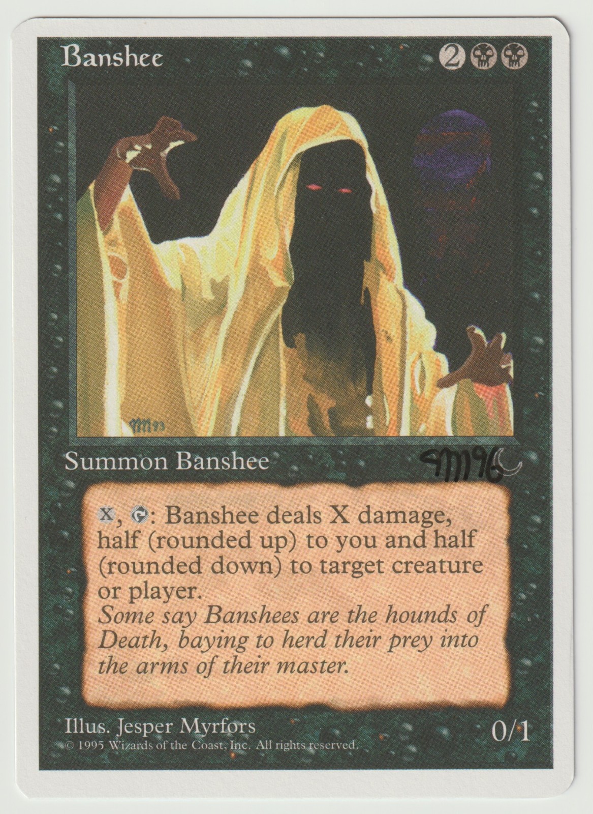 Signed Banshee NM Chronicles Artist Jesper Myrfors Dated 96 MTG Magic Vintage!