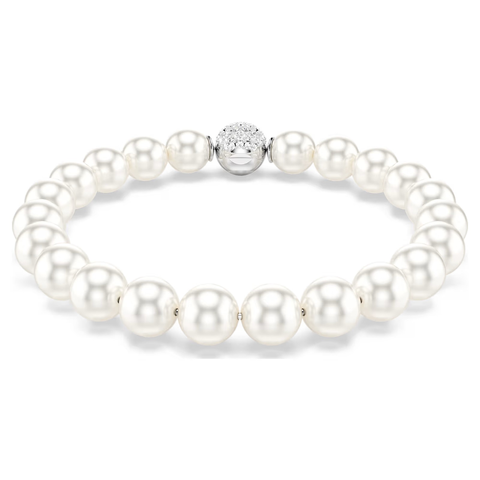 Swarovski Crystal Matrix Bracelet, Crystal Pearl, White, Rhodium Plated 5747747