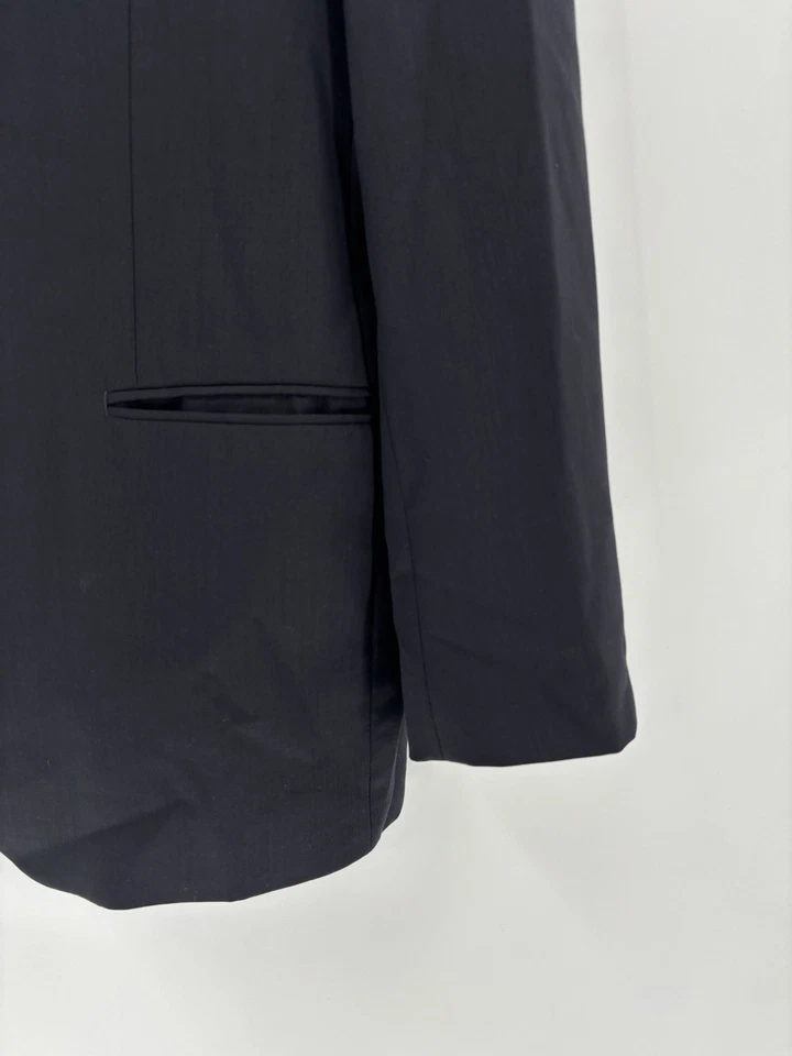 Traje Blazer Chaqueta Calvin Klein Para Hombres 42R Azul Marino Forro a Rayas de un solo pecho Foto 2 de 4