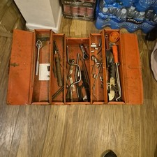 Red Metal Cantilever Toolbox Empty Storage Box Tool Box