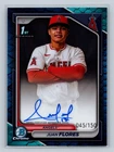 Juan Flores 2024 Bowman Chrome 1st Blue Reptilian Refractor Auto /150 #CPA-JF