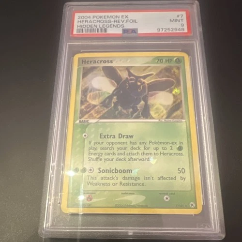 Pokémon Heracross EX Hidden Legends #7/101 Holo Reverse PSA 9 2004 English
