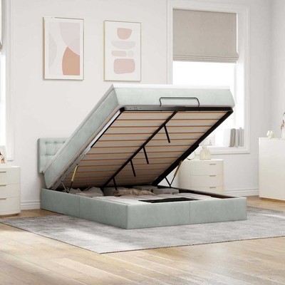 Ottomanbett mit Matratze Samtbettgestell Einzelbett Doppelbett vidaXL