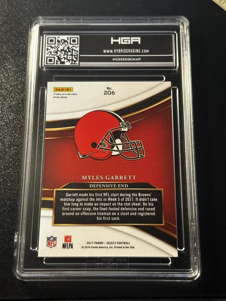 2017 Panini Select Field Level SILVER Prizm Rookie Myles Garrett HGA 9 MINT - Image 2 of 4