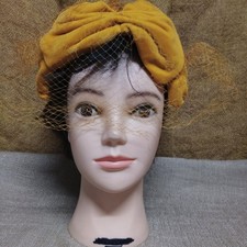WOW  VINTAGE 1950'S VINTAGE MUSTARD COLORED FRONT NETTING HAT  PLEASE READ