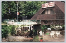 Gatlinburg Tennessee Dudley Creek Trailer Park, Swimming Pool Roadside Postcard