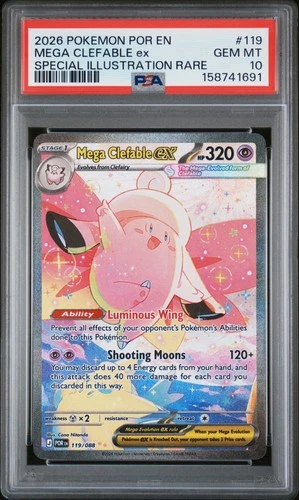 2026 POKEMON POR EN-PERFECT ORDER #119 MEGA CLEFABLE EX PSA 10