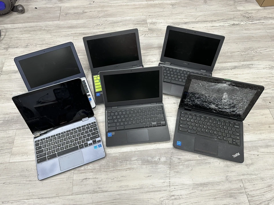 Lot of 6 Asus Chromebooks C204E C204M C202S, Samsung, Lenovo - Image 2 of 4