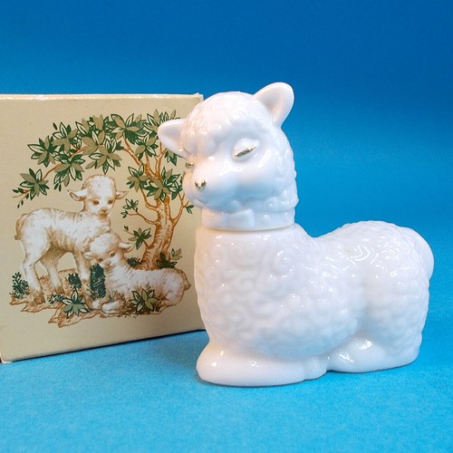 Vtg 70s Avon LITTLE LAMB Sheep Cologne .75oz Topaze or Sweet Honesty w Box NOS