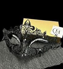 Black Mask Venetian Halloween Ball Metal Masquerade Mask