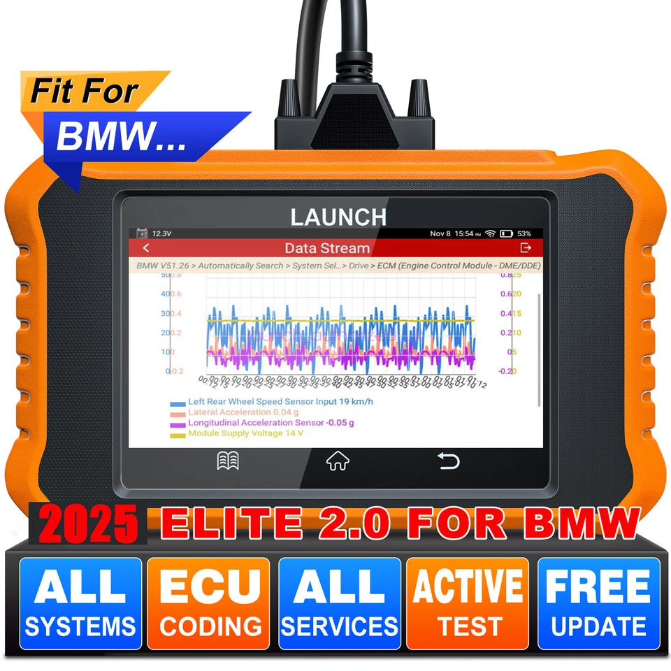 LAUNCH Creader Elite 2.0 For BMW directional OBD2 Scanner Diagnostic Tool SRS