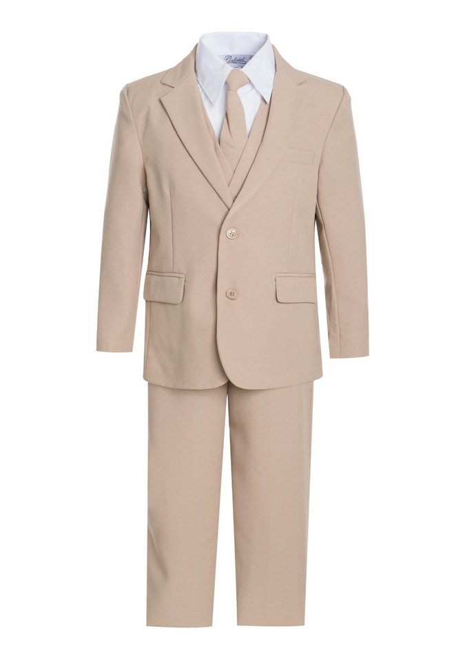 Lycody 3PCS Boys And Teen Multiple Colour Formal Tuxedo Suits Slim Fit Set With Blazer Jacket Vest Pant Suspenders Kids Formal Outfit School Uniform Graduatio