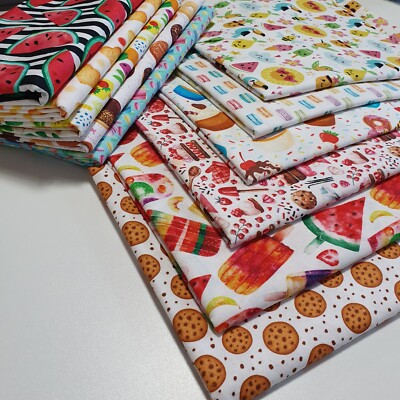 100 % Baumwolle Material Sweet Treat Obst Macaron Kostüm Quilten Kleid Stoff 44''