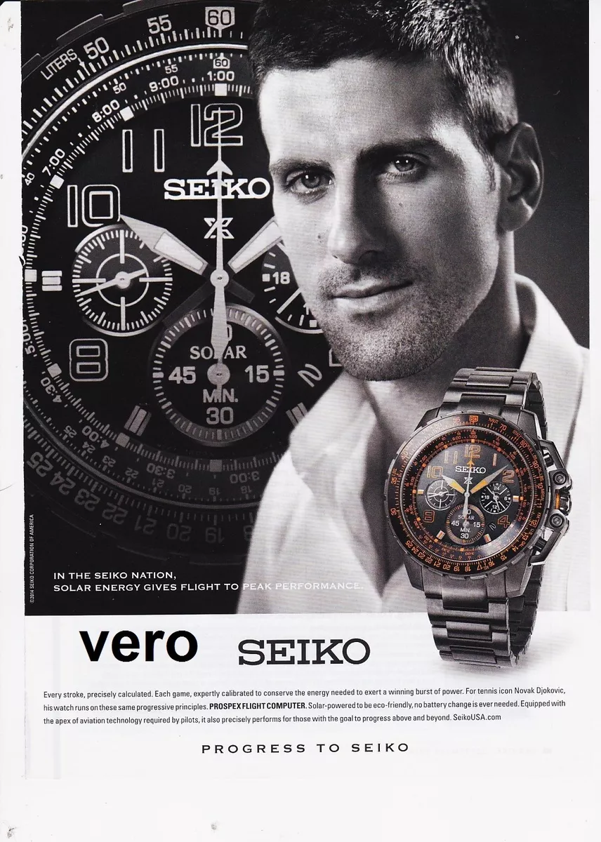 SEIKO 2014 watch magazine ad print page clipping advert NOVAK