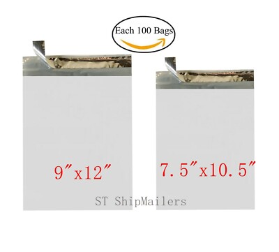 200 Combo 100 10X13 & 100 12X15.5 White Poly Mailer Self Sealing