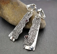 BRIGHTON  BEACH  Creative Tree Thai Silver Earrings Ear Clip