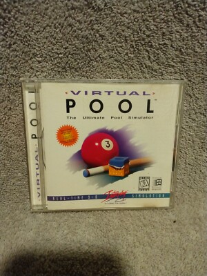 Virtual Pool & Virtual Pool 2 PC CD-ROM Pool Simulator Game by Interplay 1998 3D