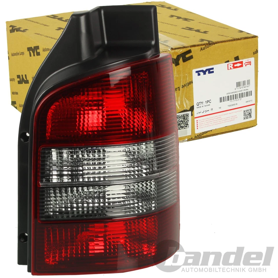 2x TYC RÜCKLEUCHTEN ROT-SCHWARZ SMOKE passend für VW T5 BUS TRANSPORTER 2003-09 - Bild 2 von 4
