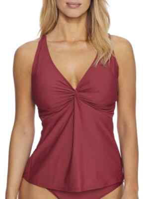 Sunsets TUSCAN RED Forever Twist Underwire Tankini Swim Top, US 38DD, UK  38DD