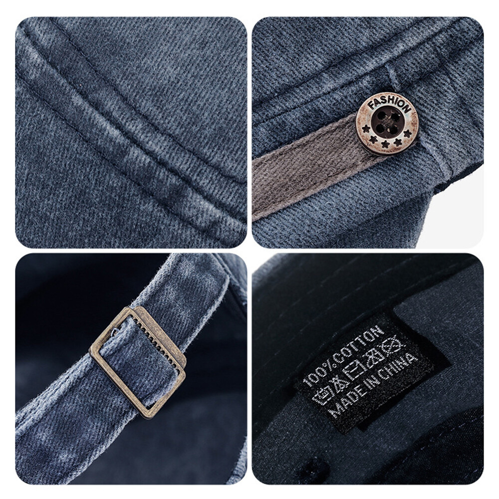 APL Cappello Militare Uomo Lavato Superiore Piatto Outdoor Protezione Solare Retrò 