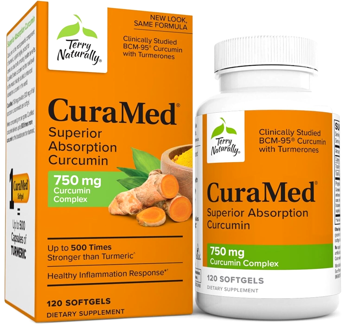 CuraMed 120 softgels 750mg-Superior Absorption Carcumin - 120 Pcs Expiry 3/2026
