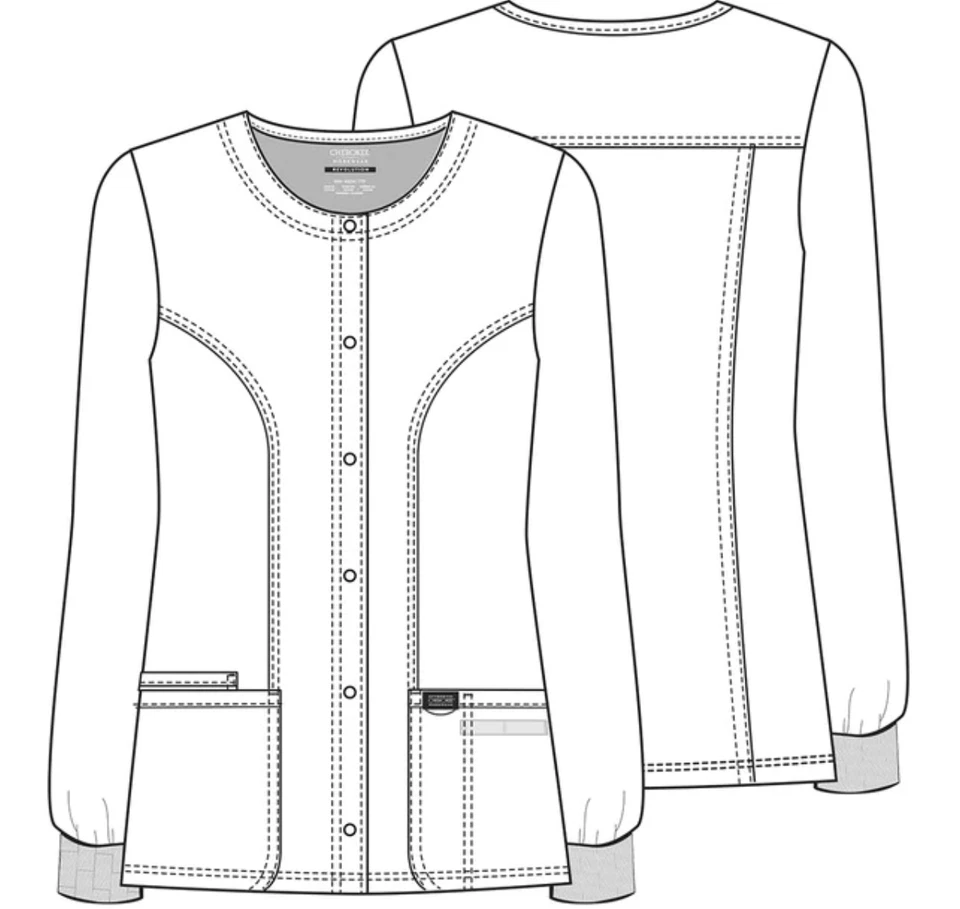 Cherokee Workwear Revolution 3 Pocket Snap Front Warm-up Jacket Red XXS #WW310 - Image 2 of 2