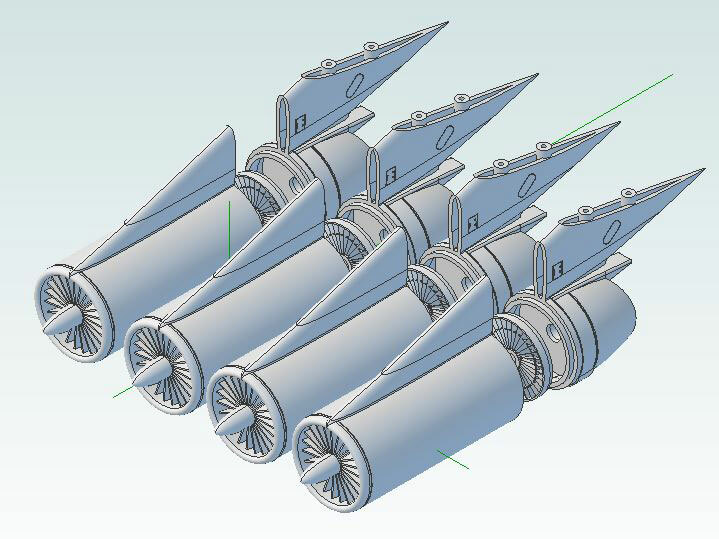 Engine Model Tf33 Click2detail 1:72 C-141 TF33-P-7 Engines (for Anigrand) | eBay